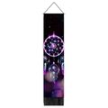 Detailed view of the star sky dream catcher wall tapestry with black fringe tassels - 32.5x130cm / Deep Galaxy Feather Dreamcatcher (5)