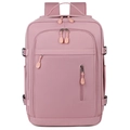Waterproof travel laptop backpack in dusty rose with multiple storage pockets - Pink