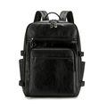 Zaino business nero da donna in pelle con scomparti multipli e spallacci ergonomici imbottiti - Nero