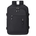 Waterproof business travel backpack for laptops with multiple functional compartments - Black