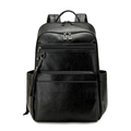 Mochila negra minimalista para mujer con textura de lichi, borla y diseño de múltiples bolsillos - Negro