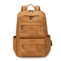 Mochila vintage marrón para hombre impermeable para portátil con gran capacidad y bolsillos - Albaricoque