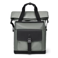 Zaino business uomo grande in tessuto impermeabile grigio e nero con chiusura a fibbia - Verde Menta