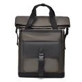 Zaino business da uomo grande capacità roll-top in nylon verde militare e nero - Marrone