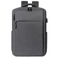 Zaino porta PC grigio business con porta USB e spallacci ergonomici a forma di S - grigio scuro