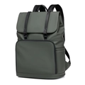 Mochila de negocios verde minimalista con acabado mate y tejido impermeable lateral - Verde