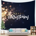 Christmas tree wall tapestry with gold glitter and Merry Christmas greeting for home decor - Blue Gold Glitter (Style-6)