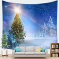 Kerstboom wandtapijt voor huisdecoratie met sneeuwscène en diverse geschenkdozen - 150x130 / Sterrenkerstboom (4)