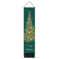 Christmas tree wall hanging with Merry Christmas text and elegant black tassels - Dark Green Decorative Tree (Style 6)