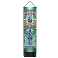 Dettaglio dell'arazzo da meditazione con nappe nere e motivi geometrici frattali lucidi - Frattale Geometrico Occhio della Provvidenza (款式-3) / 32.5x130cm