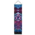 Arazzo da meditazione verticale con design a occhio neon e nappe a frangia nera - Occhio della Provvidenza Blu Neon (款式-4) / 32.5x130cm