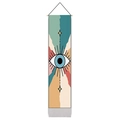 Bohemian Evil Eye wall tapestry with colorful geometric patterns and decorative tassels - 32.5x130cm / Colorful Radiant Eye Style (Style-2)