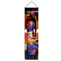 Tapiz con silueta de mujer africana en colores vibrantes y flecos negros decorativos - 32.5x130cm / Retrato de Mujer Africana Patchwork Abstracto (Estilo-20)