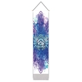 Vertical Evil Eye wall tapestry with geometric mandala pattern and blue watercolor finish - 32.5x130cm / Mandala Purple All-Seeing Eye Style (Style-3)