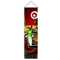 Tapiz de silueta africana con vestido degradado verde y fondo de sol rojo vivo - 32.5x130cm / Silueta Degradada Verde de Pie en el Bote (Estilo-21)