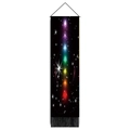 Detailed vertical wall tapestry with celestial chakra nebula design and black tassels - Starry Nebula Chakra (Style-5)