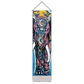 Vertical bohemian elephant tapestry with colorful abstract patterns and hanging cord - 32.5x130cm / Style 1 (Abstract Bohemian Colorful Elephant)