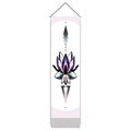 Vertical lotus art tapestry with purple gradient petals and bohemian mandala design - 32.5x130cm / Impressionistic Gradient Lotus (Style-6)