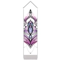 Detail of bohemian mandala wall scroll with purple lotus pattern and silk tassel - 32.5x130cm / Blue-Purple Lotus Mandala (Style-1)