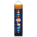 Detailansicht des Sonnensystem-Wandteppichs mit Planeten und schwarzen Quasten - 32.5x130cm / Dunkelblauer Sternenhimmel (Stil 3)