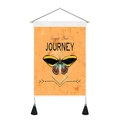 Detail of vintage butterfly tapestry with Enjoy Your Journey text and black tassels - Butterfly Journey Inspirational Style (Style-4) / 35x50cm
