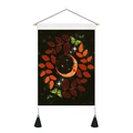 Artistic butterfly and moon decorative wall tapestry with black fabric and wooden pole - 35x50cm / Personified Moon Butterfly (Style-5)