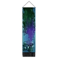 Detailed vertical wall tapestry with magic castle, moon, and books featuring black tassels - Magic Book Castle / 32.5x130cm