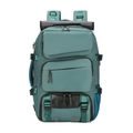 Grande zaino da viaggio verde acqua in nylon impermeabile con tasche multiple e rinforzi - Verde