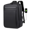Zaino porta PC minimalista nero con porta di ricarica USB esterna e scomparti multipli - Nero