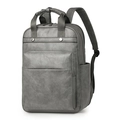 Zaino in pelle PU grigio scuro con design multitasche e grande capacità per le donne - Grigio