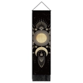 Dettaglio arazzo con sole e luna, stampa dorata e nappe decorative nere sulla base - Taglia Standard / Geometric Celestial Star Style (Style-3)