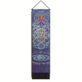 Tapiz de meditación con geometría sagrada, arte de nebulosa y borlas decorativas negras - 32.5x130cm / Estilo Energía de los Chakras y Nebulosa (Estilo-2)