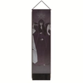 Vertical lunar eclipse tapestry with mystic women art and elegant black bottom tassels - 32.5x130cm / Triple Moon Goddess and Dagger (Style-2)