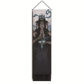 Detail of Hecate goddess wall tapestry with black tassels and mystical occult artwork - 32.5x130cm / Hecate Triple Goddess Ritual (Style-3)