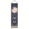 Arazzo bohémien con fasi lunari e cielo stellato blu scuro per decorazione domestica - 32.5x130cm / Stile della Mappa Stellare della Fase Lunare Blu Profondo (Stile-2)