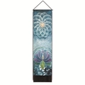 Detail van het boho-meditatie wandkleed met mandala lotus en zwarte kwastjes afwerking - 32.5x130cm / Lotus Mandala (Stijl-2)