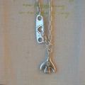 Collier en argent S925 avec pendentifs oiseau et épingle à nourrice sur toile - Bracelet oiseau