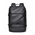 Waterproof large capacity minimalist business laptop backpack with matte finish - Black