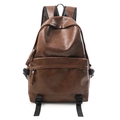 Zaino vintage classico in pelle PU marrone con tasche multiple e spallacci regolabili - Marrone Giallastro