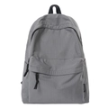 Minimalistischer grauer Rucksack mit Karomuster, Hauptfach und Vordertasche aus Nylon - Grau