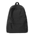 Klassischer schwarz-weißer Gitter-Rucksack aus Nylon mit Vordertasche für Reisen - Schwarz