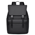 Zaino da viaggio nero minimalista impermeabile ad alta capacità con chiusura a fibbia doppia - Nero