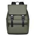 Zaino porta PC impermeabile verde militare con finitura opaca e dettagli di cinghie a fibbia - Verde