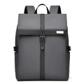 Minimalist dark gray roll-top backpack with waterproof matte finish and buckle closure - Gray