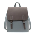 Mochila vintage minimalista bicolor de cuero sintético con hebillas metálicas retro - Azul