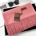 Soft pink tasseled pashmina scarf made of warm cashmere-like fabric for winter - 70*200cm / No.50 Dusty Pink