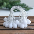 Ghirlanda luminosa LED a sfere bianco caldo con globi opachi e scatola batteria - Bianco caldo / Sfera / 2 metri / Scatola per 2 batterie