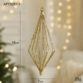 Gouden glitter geometrische kersthanger, 18cm ruitvormige decoratie voor de kerstboom - Gouden ruitornament