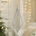 Elegante 18cm zilveren glitter kersthanger in ruitvorm voor een feestelijke boom - Zilveren Ruitvormig Ornament