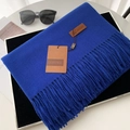 Royal blue cashmere-feel thick scarf with fringe detail for winter warmth - 70*200cm / No.35 Royal Blue